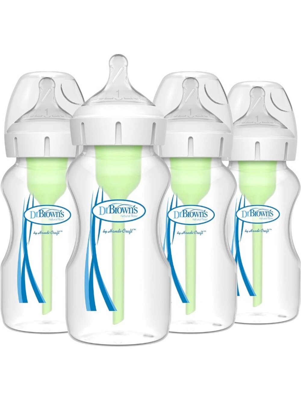 Dr. Brown's Anti-Colic Options+ Wide-Neck Baby Bottle, 9 oz, 4-Pack